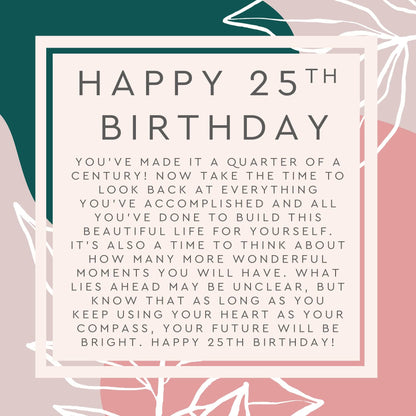 25th Birthday Compass Necklace Spa Gift Box Set