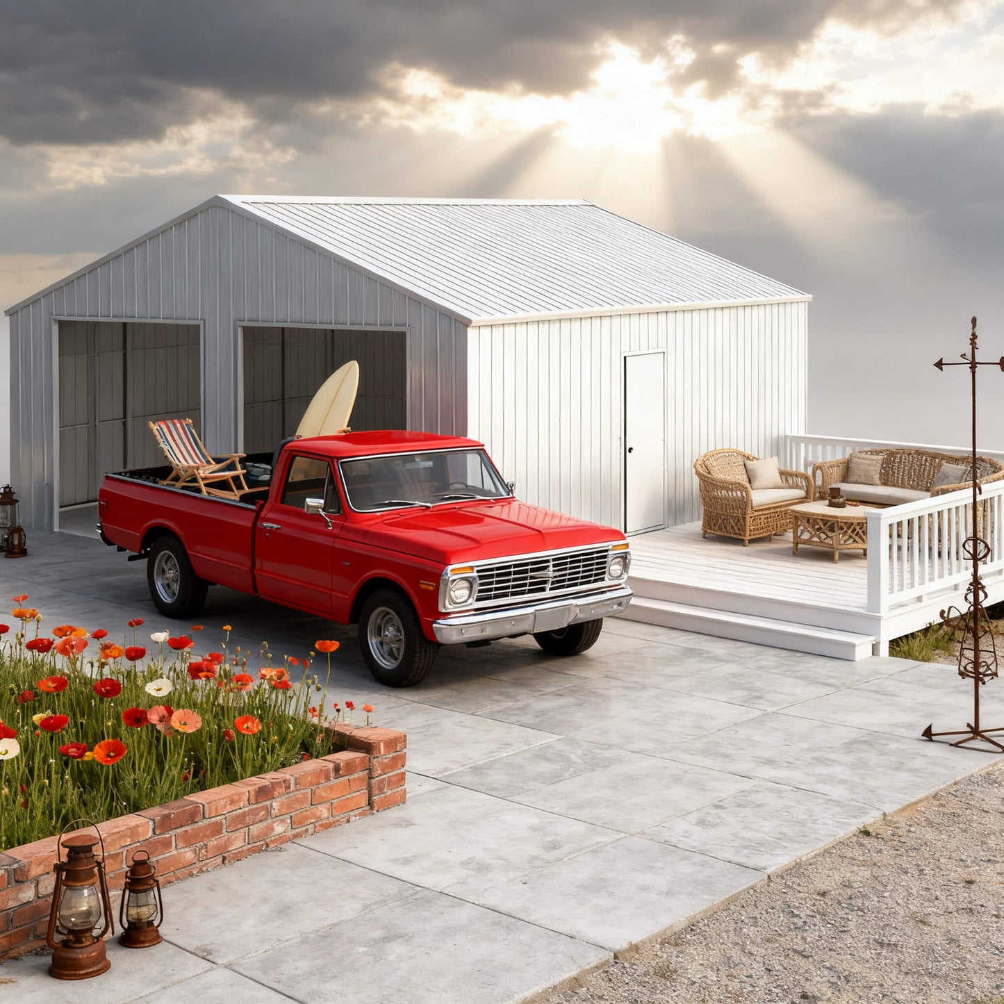 [25X33FT] Alora Heavy-Duty Double Garage Galvanized Steel Barn Shed (SAK61234)