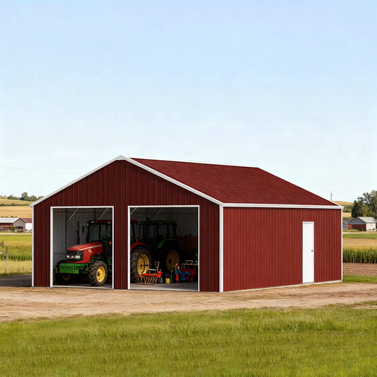 [25X33FT] Alora Heavy-Duty Dual-Door Galvanized Steel Storage Shed (SAK72345)