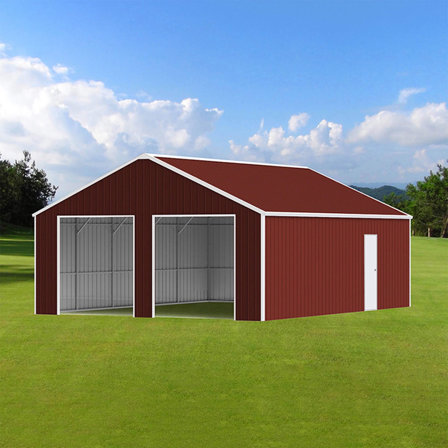 [25X33FT] Alora Heavy-Duty Dual-Door Galvanized Steel Storage Shed (SAK72345)
