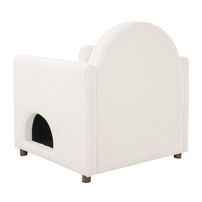 Beige Pet Friendly Accent Chair with Hidden Pet Nook