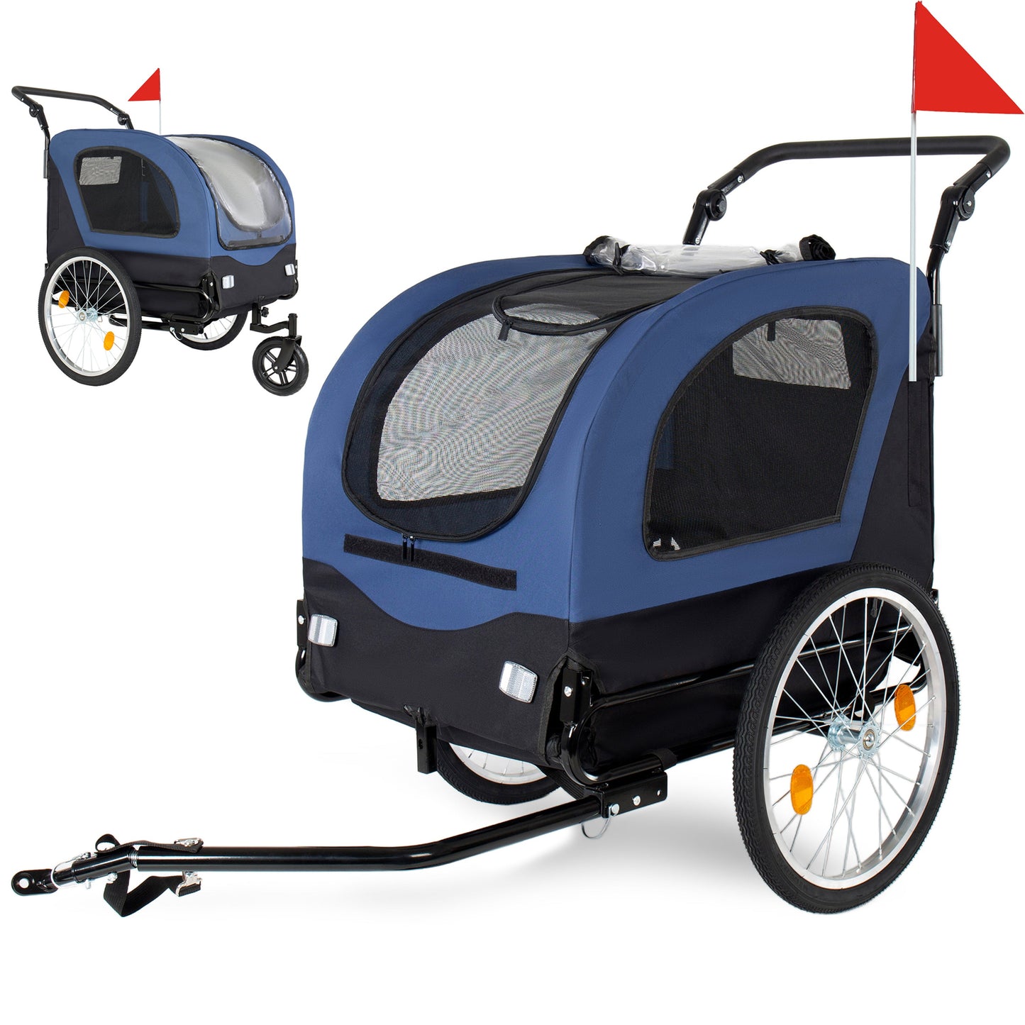2-in-1 Bike Trailer & Pet Stroller for Dogs up to 110lbs