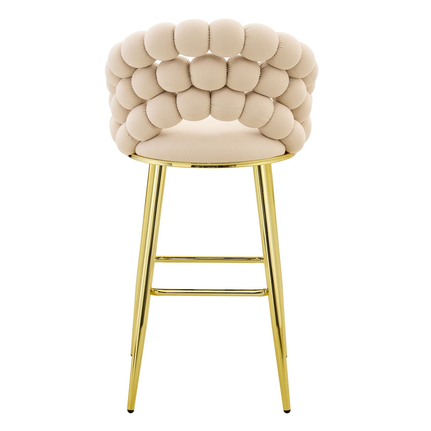 Bubble, Ball Chain Tufted Bar Chairs For Kitchen Island & Home Bar (Set of 2)