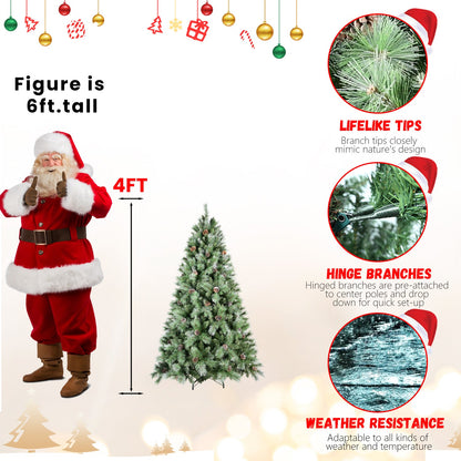 6FT Christmas Tree with 66 Pine Cones