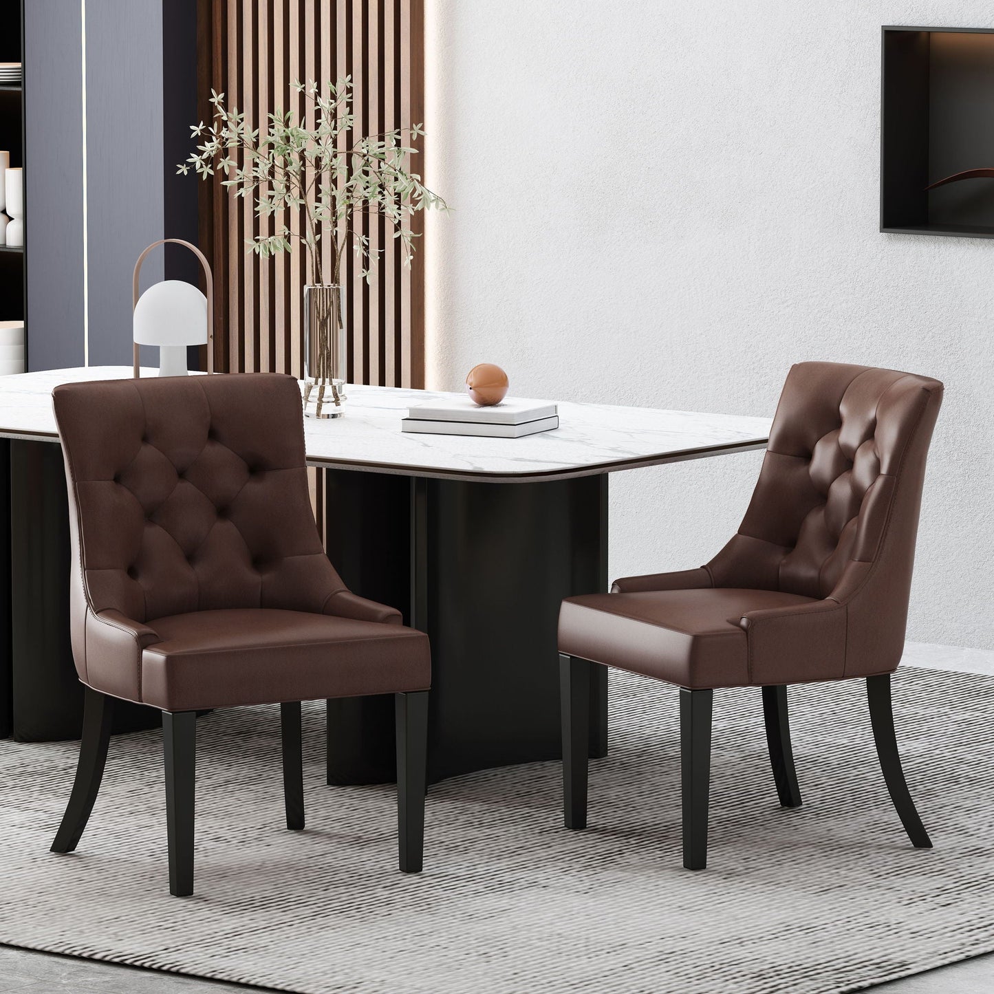 Cheney Contemporary Dining Chair Tufted Upholstery (Set of 2)