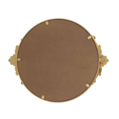 19x16x1" Round Mirror Tray with Gold Leaf Detailing