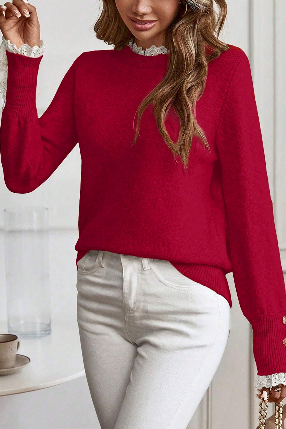 Brooklynn Patchwork Cuffs Loose Sweater