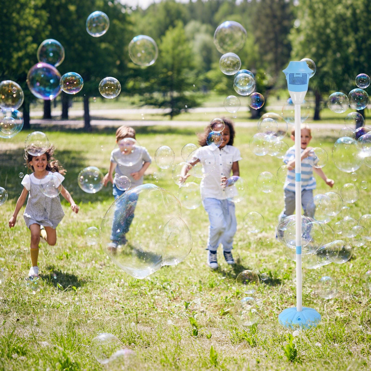 Standing Bubble Machine with Lights & Music - 3 Heights