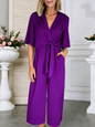 V-Neck Tie-Front Short Sleeve Jumpsuit
