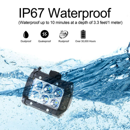 4 PCS 4Ó 18W Dual Row LED Waterproof Spot Light Pod Cube Light