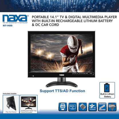 Naxa 14" 12 Volt AC/DC Portable Television - Refurbished