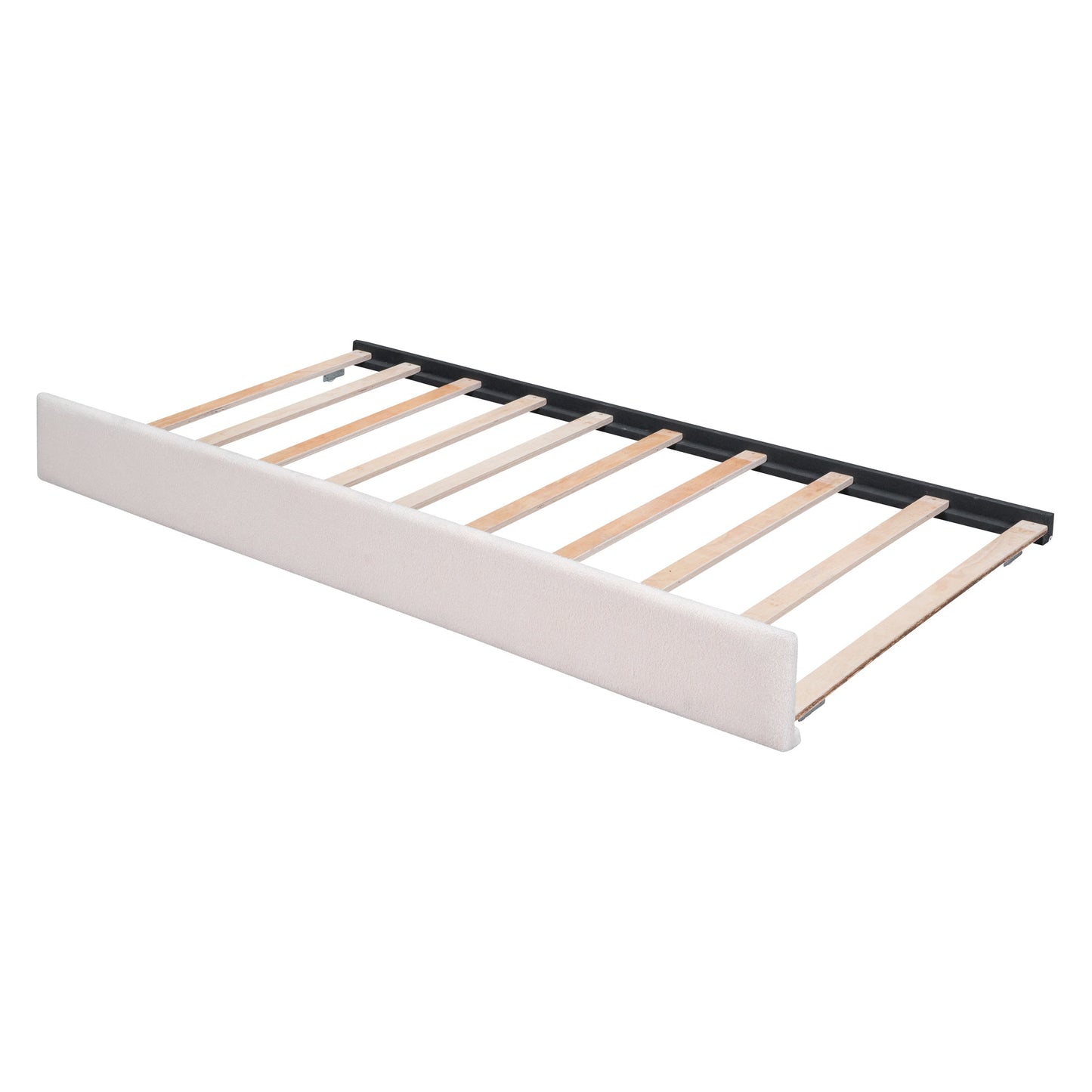 Teddy Fleece Full Size Upholstered Platform Bed with Twin Trundle