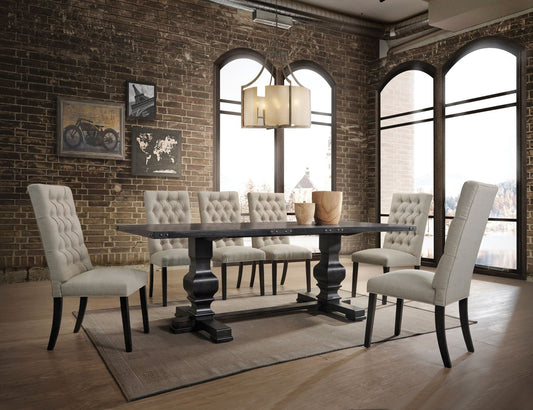Morland 7 Pieces Dining Room Set - Black