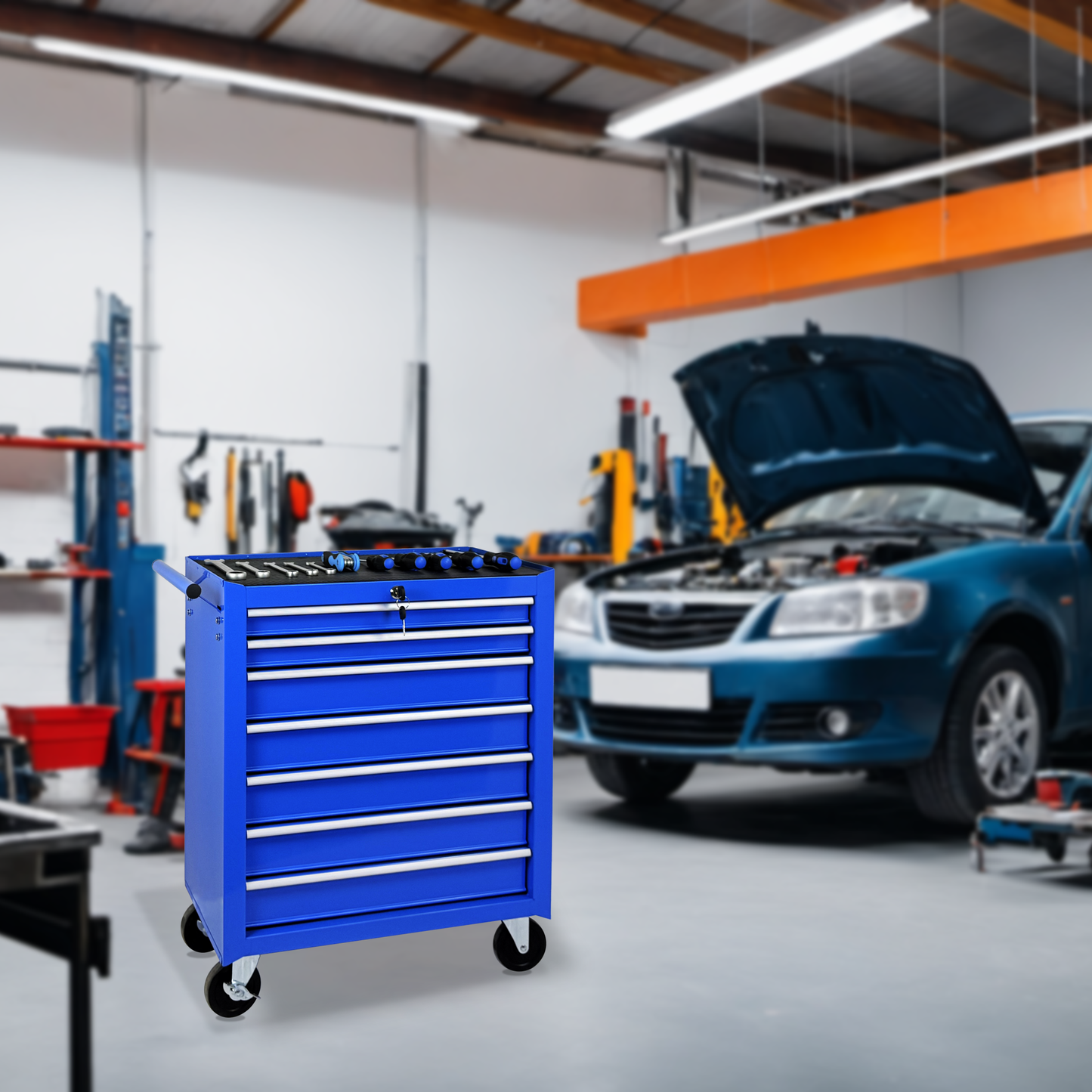 Rolling Tool Chest with 7-Drawer Tool Box with Wheels