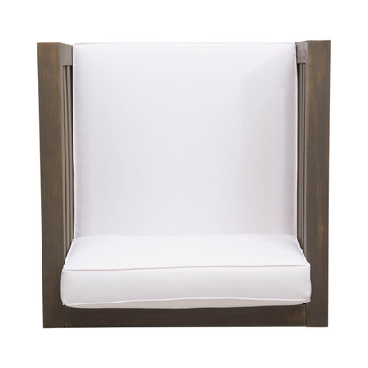 Outdoor Acacia Wood Patio Chair With Fabric Cushion