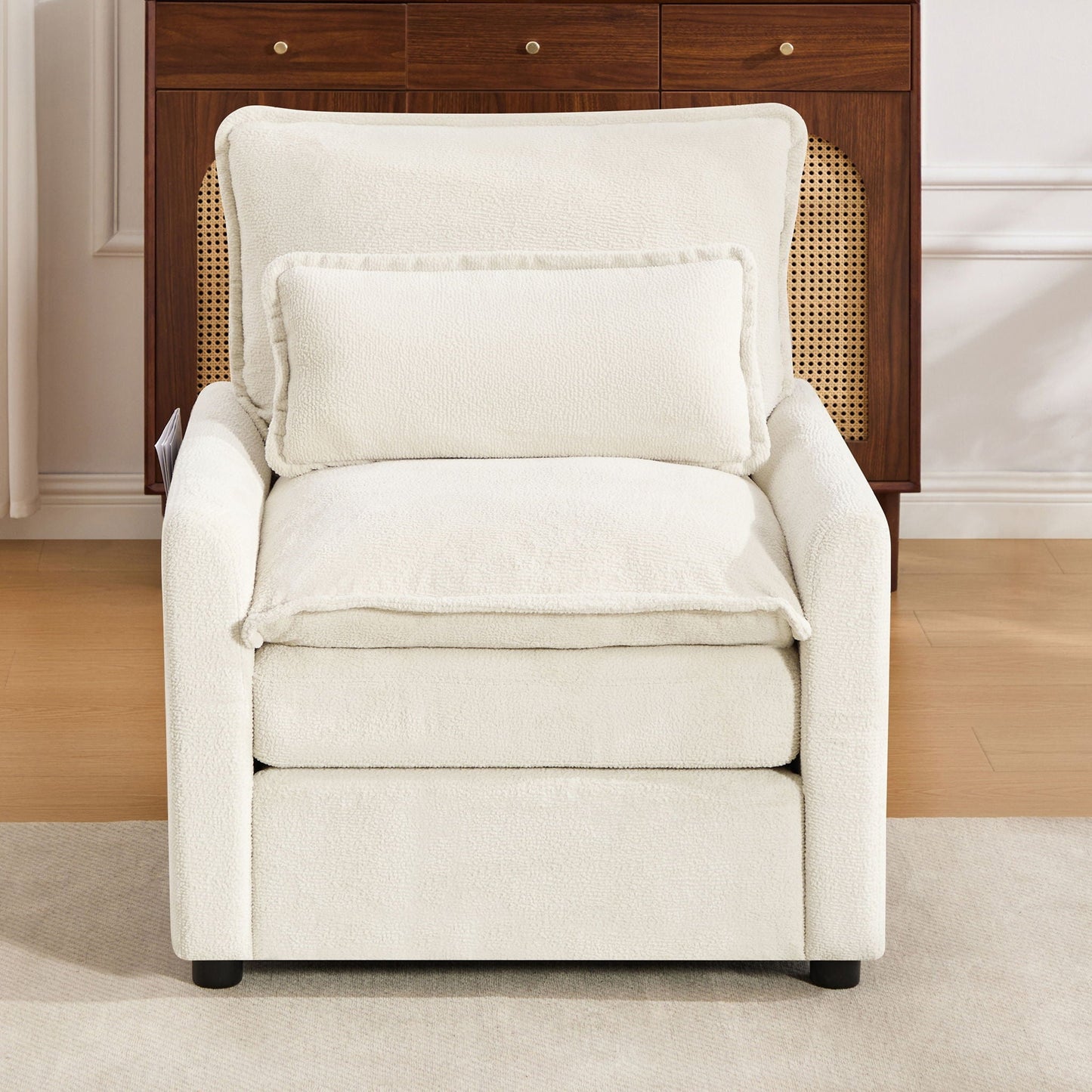 Modern Single Seat Accent Chair With Side Storage Pockets