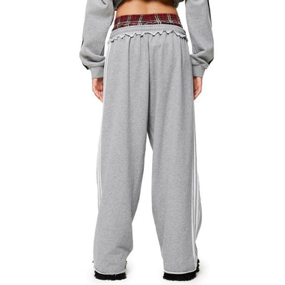 Retro Striped Embroidered Athletic Shorts