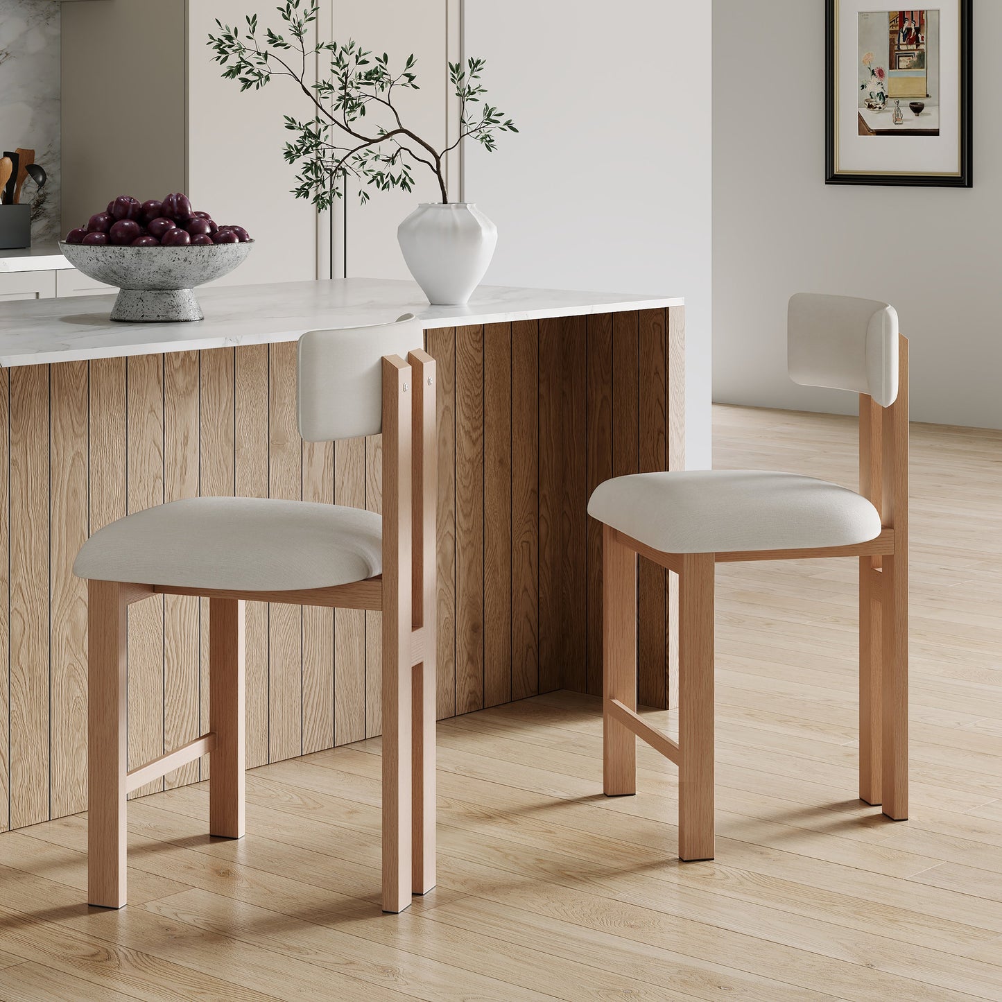 26.5'' Stylish Round Stools with Low Back