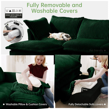 Slipcovered U Shape Sectional Sofa