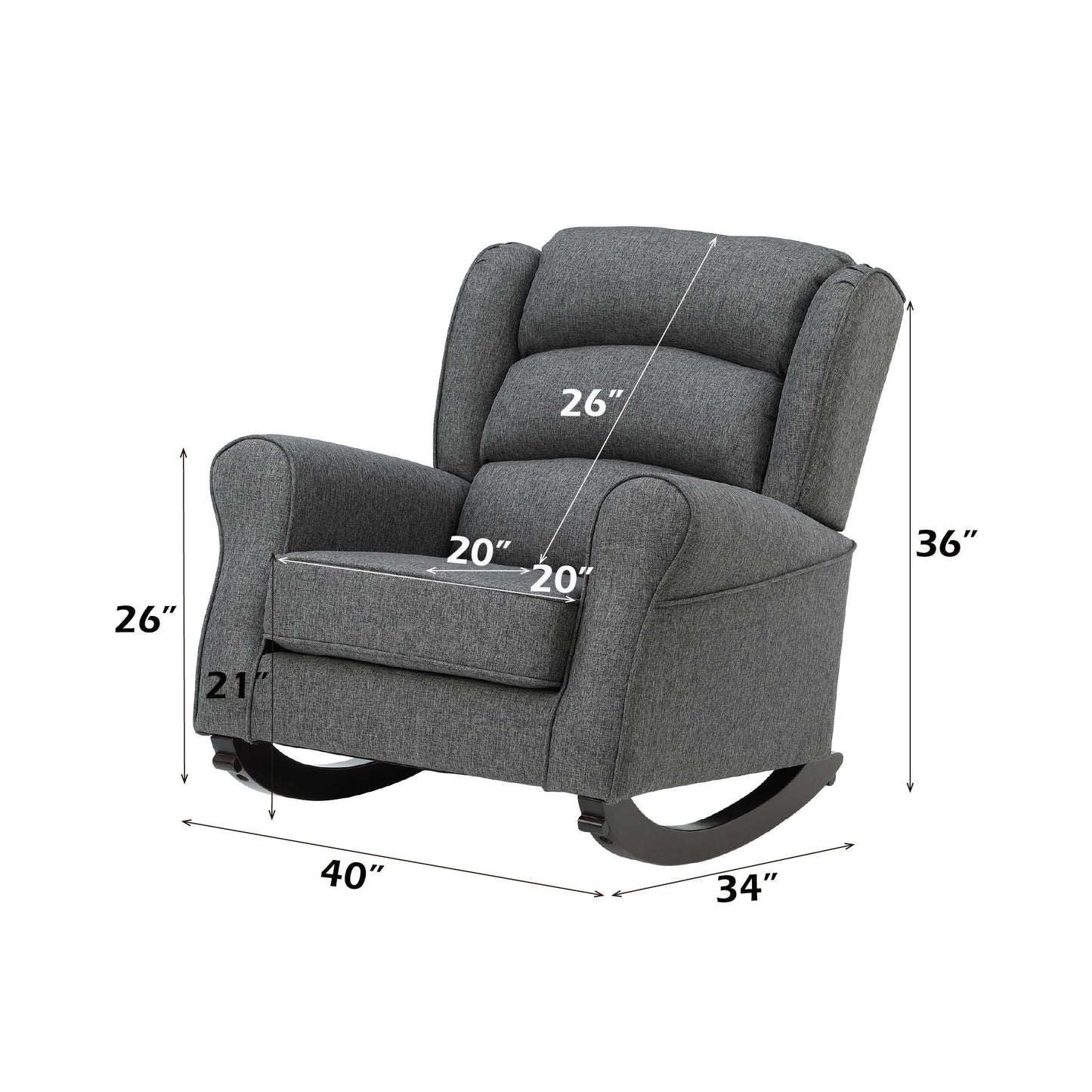 Fabien Rocking Chair in Gray