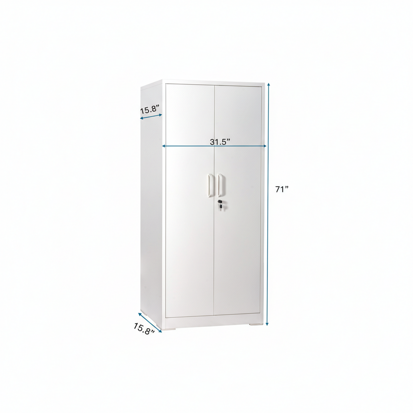 Container Furniture Direct Ironclad 71" Metal Storage Cabinet with Locking Doors and 4 Adjustable Shelves