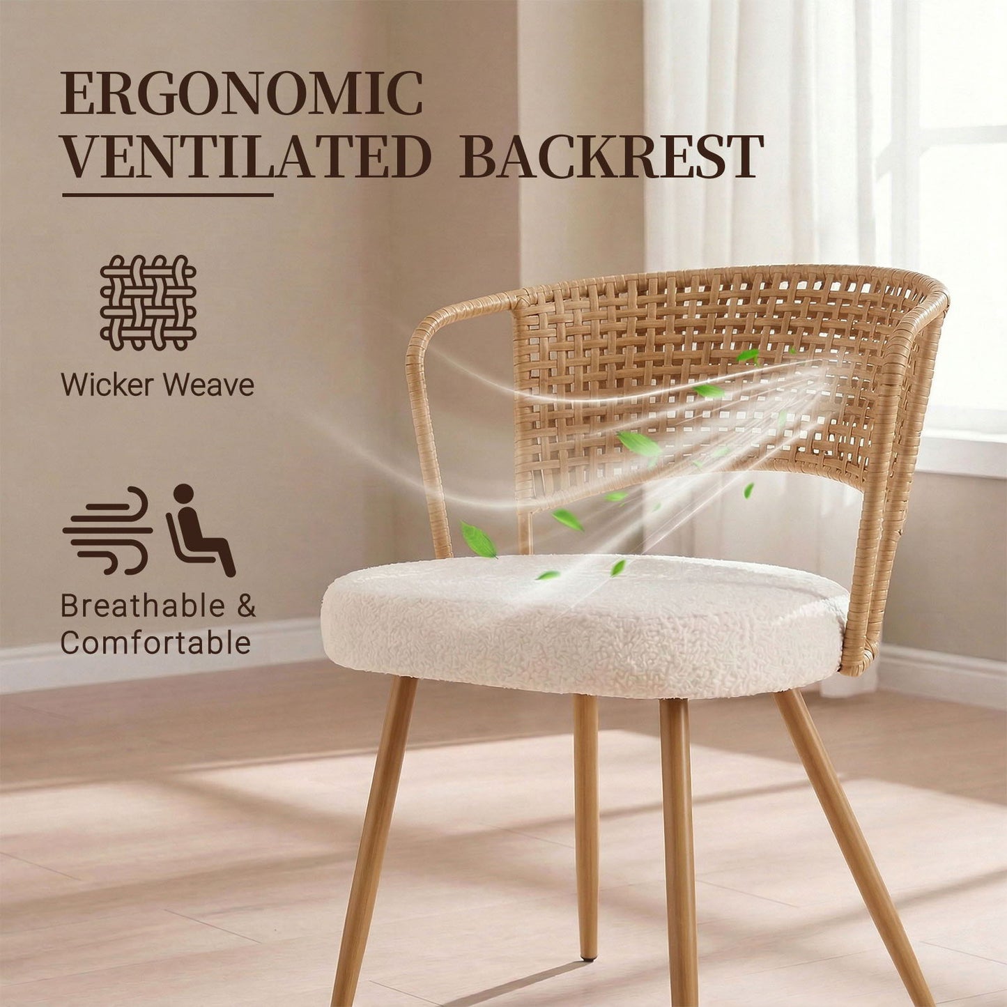 Farmhouse Style Wicker Dining Chair