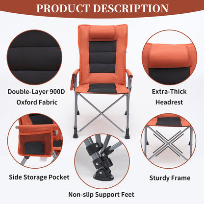5-Position Adjustable Reclining Camping Chair