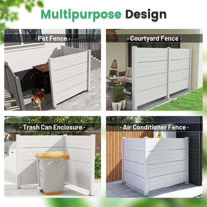 50" W x 49" H Outdoor Privacy Screen with Aluminum Posts, 2 Panels