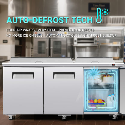 Orikool 72M IN Commercial Refrigerators Sandwich & Salad Prep Table