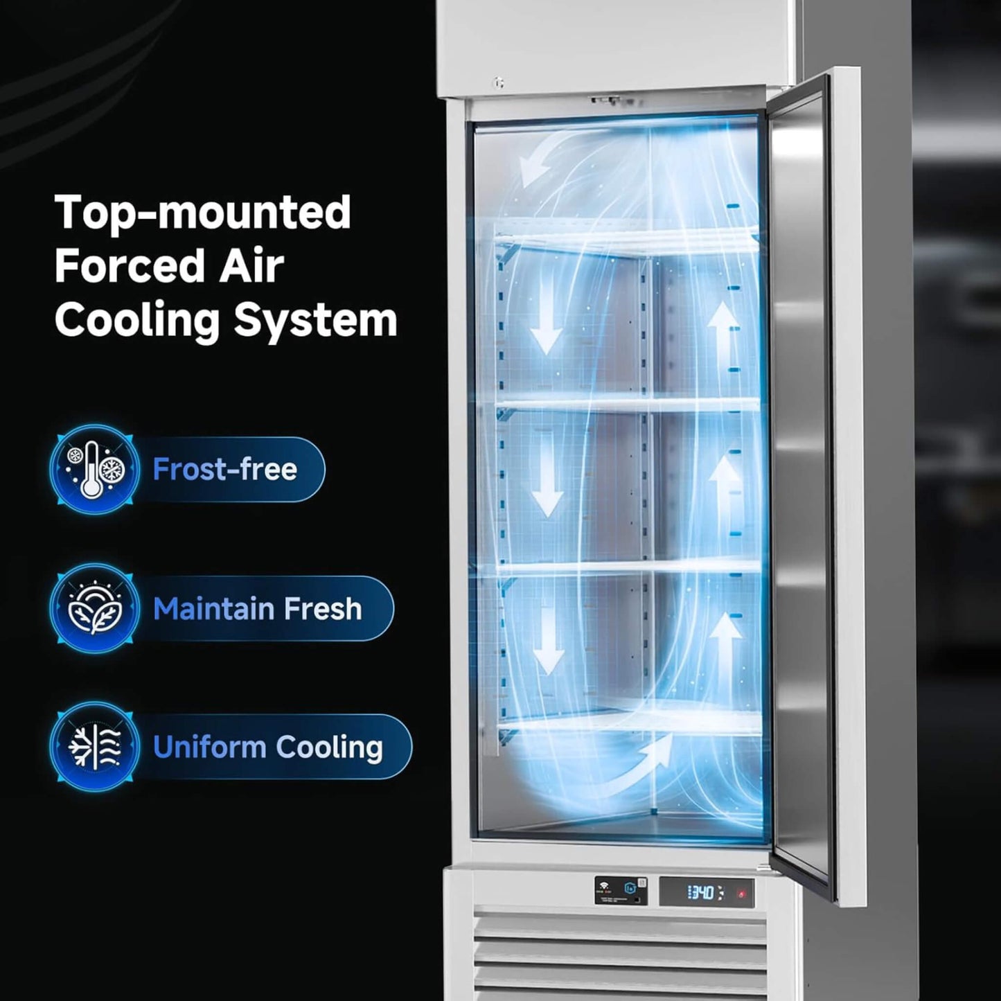 27-Inch Commercial 23 Cu.Ft Single-Door WiFi Refrigerator With Smart App Control (SAK90725)