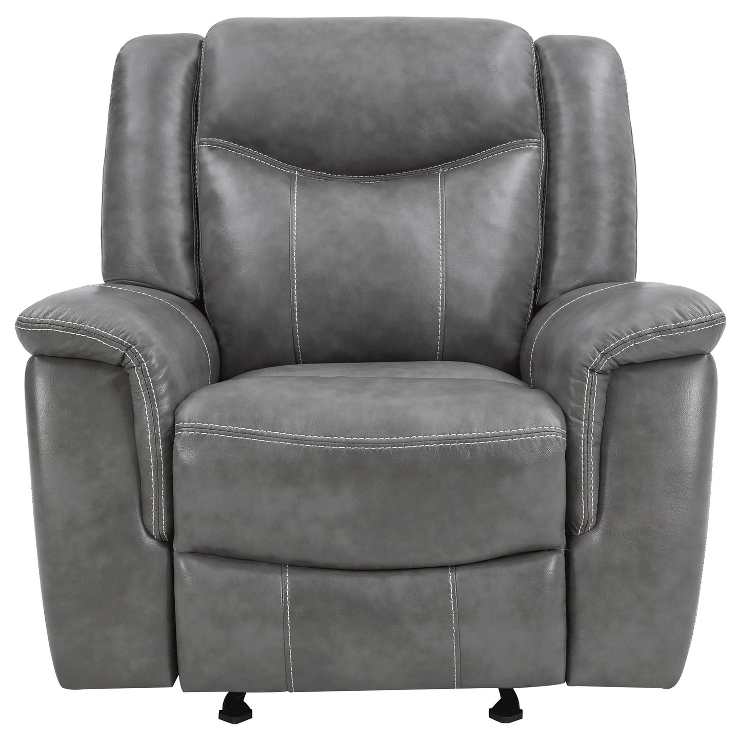 Encino - Upholstered Padded Arm Glider Recliner - Gray