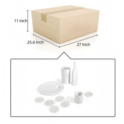 10 Pieces Luxury Natural Marble Dining Room Accessories Set