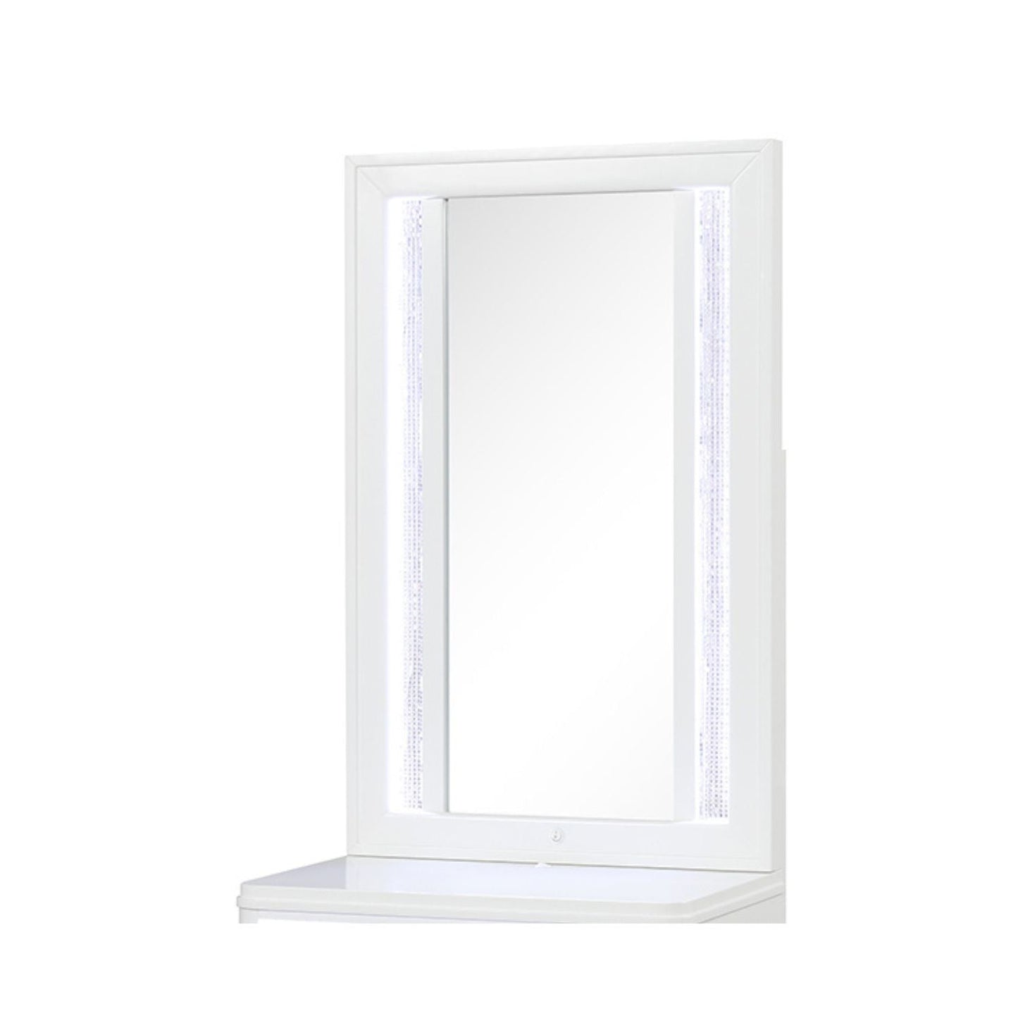 Abigale - Nightstand With Mirror Top, LED Lighting (Includes Mirror And Nightstand) - White