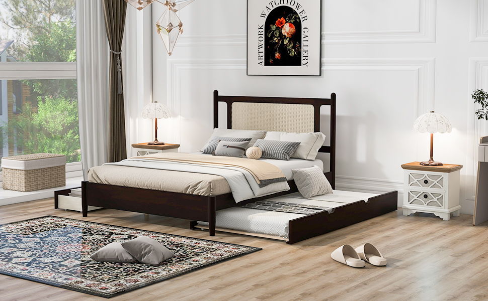 Platform Bed With 2 Big Drawers & Trundle