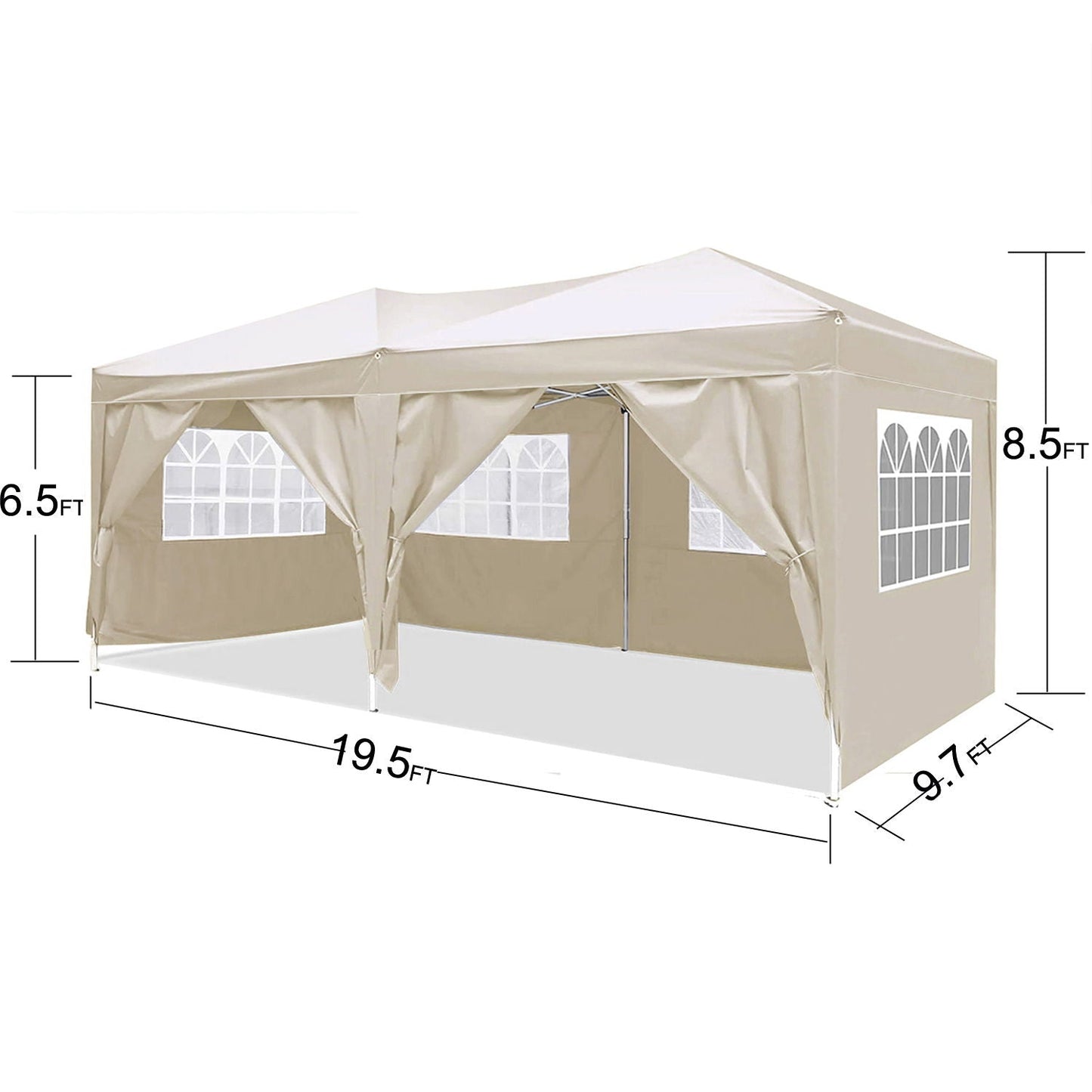 10'x20' EZ Pop Up Canopy Outdoor Portable Party Folding Tent with 6 Removable Sidewalls