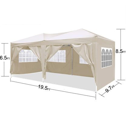 10'x20' EZ Pop Up Canopy Outdoor Portable Party Folding Tent with 6 Removable Sidewalls