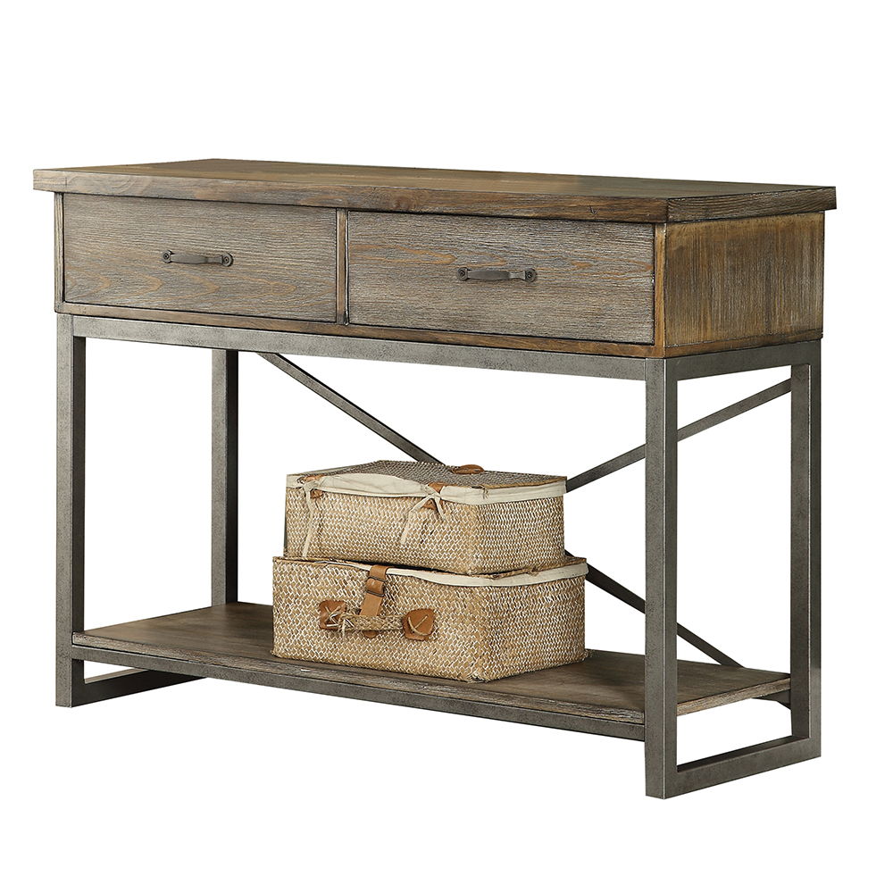 Lazarus - Server - Weathered Oak & Antique Silver