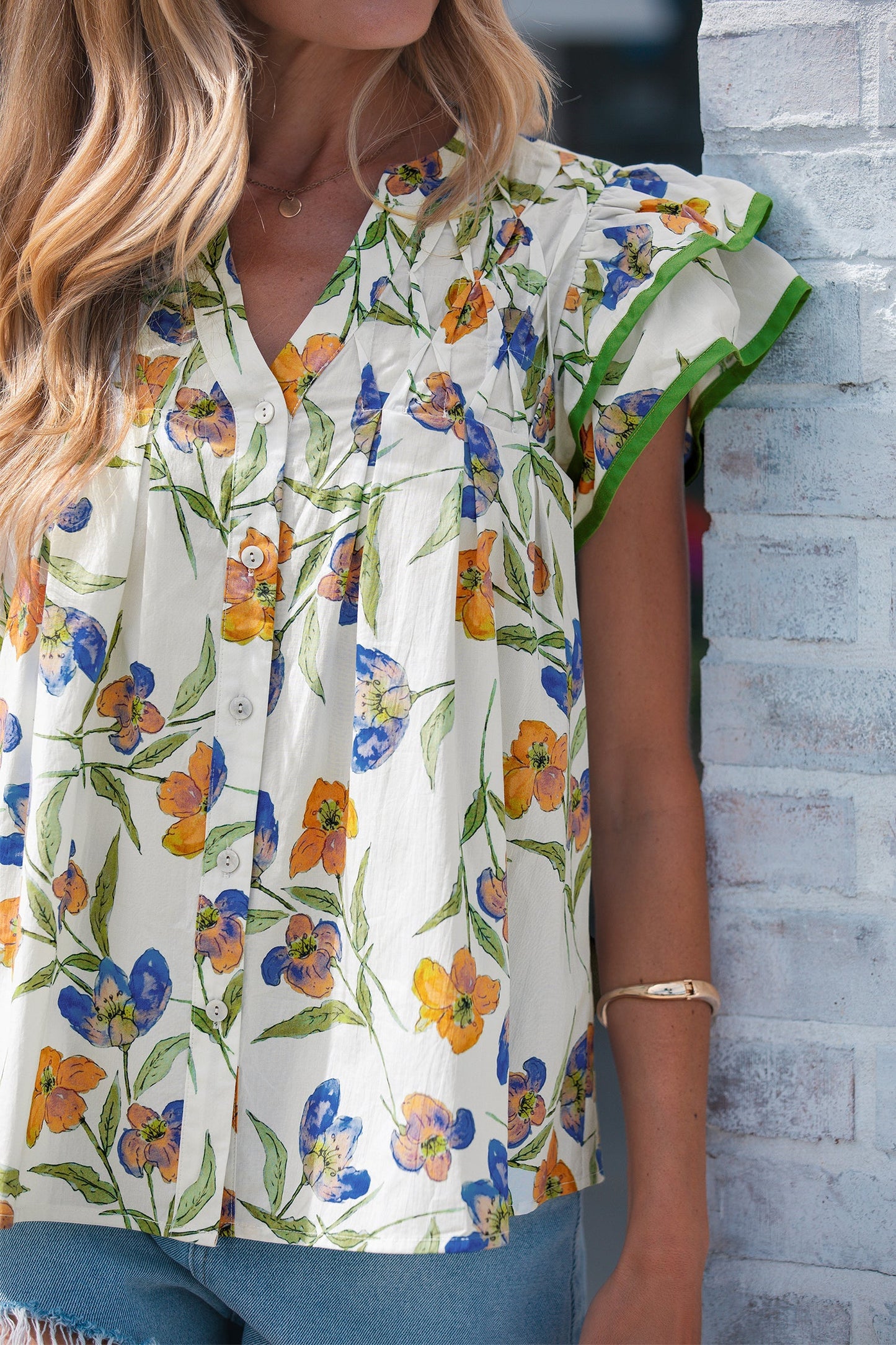 Kaliyah Binding Tape Cotton Blouse