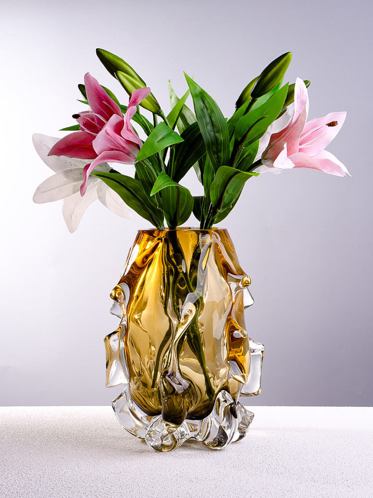 Creative Crystal Glass Vase Flower Arrangement Art Ornaments
