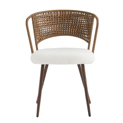 Farmhouse Style Wicker Dining Chair