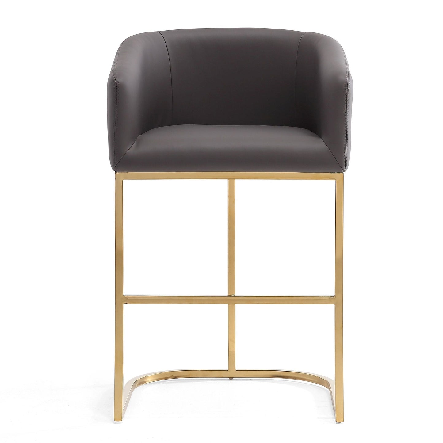 Mid-Century Modern Stool With Steel Base