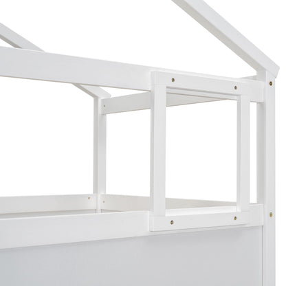 House Style Bunk Bed With Storage Staircase And board