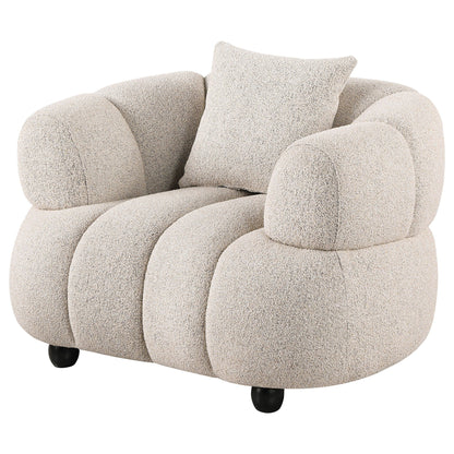 Whitney Contemporary Channel Tufted Woven Fabric Upholstered Accent Chair