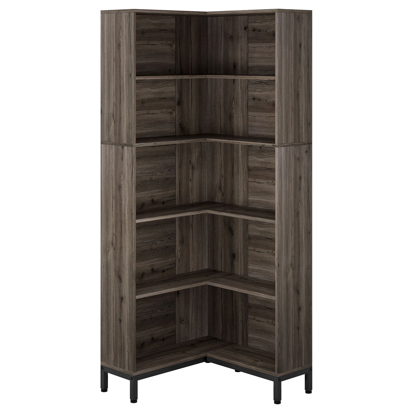 L-Shaped Bookcase, 5 Tier Freestanding Corner Bookshelf
