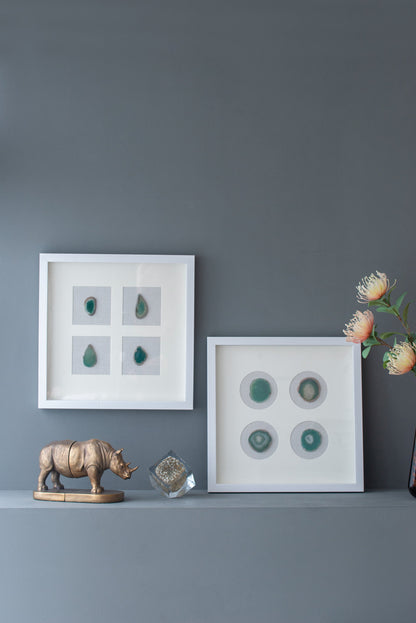Set of 2 Shadow Box Wall Décor with Agate