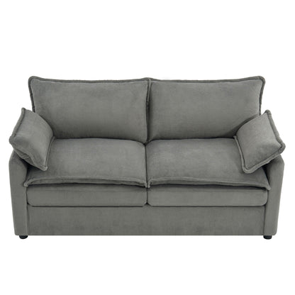 Modern Loveseat Sofa, Upholstered Couch With Side Storage Pockets