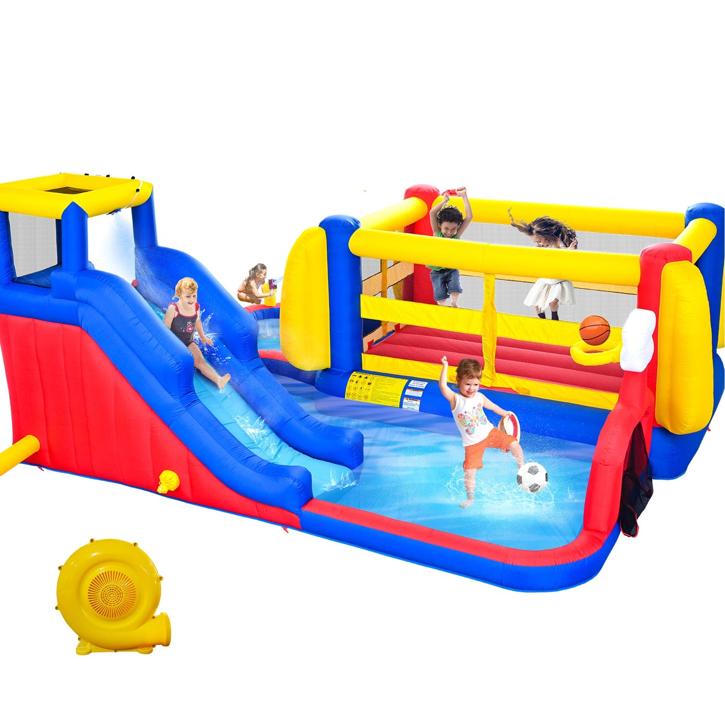 7 in 1 Inflatable Slide Water Park for Kids