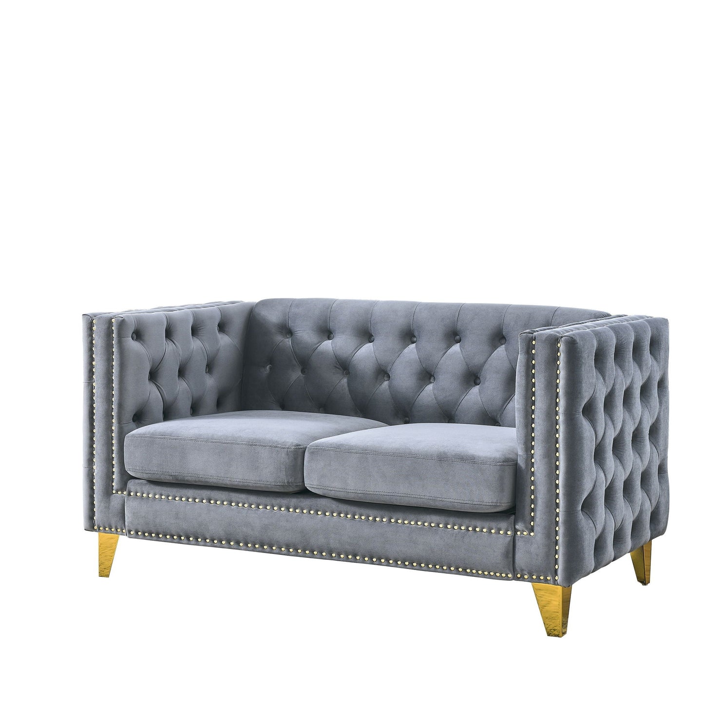 Upholstered Couch Sofa With Button Tufting For Living Room
