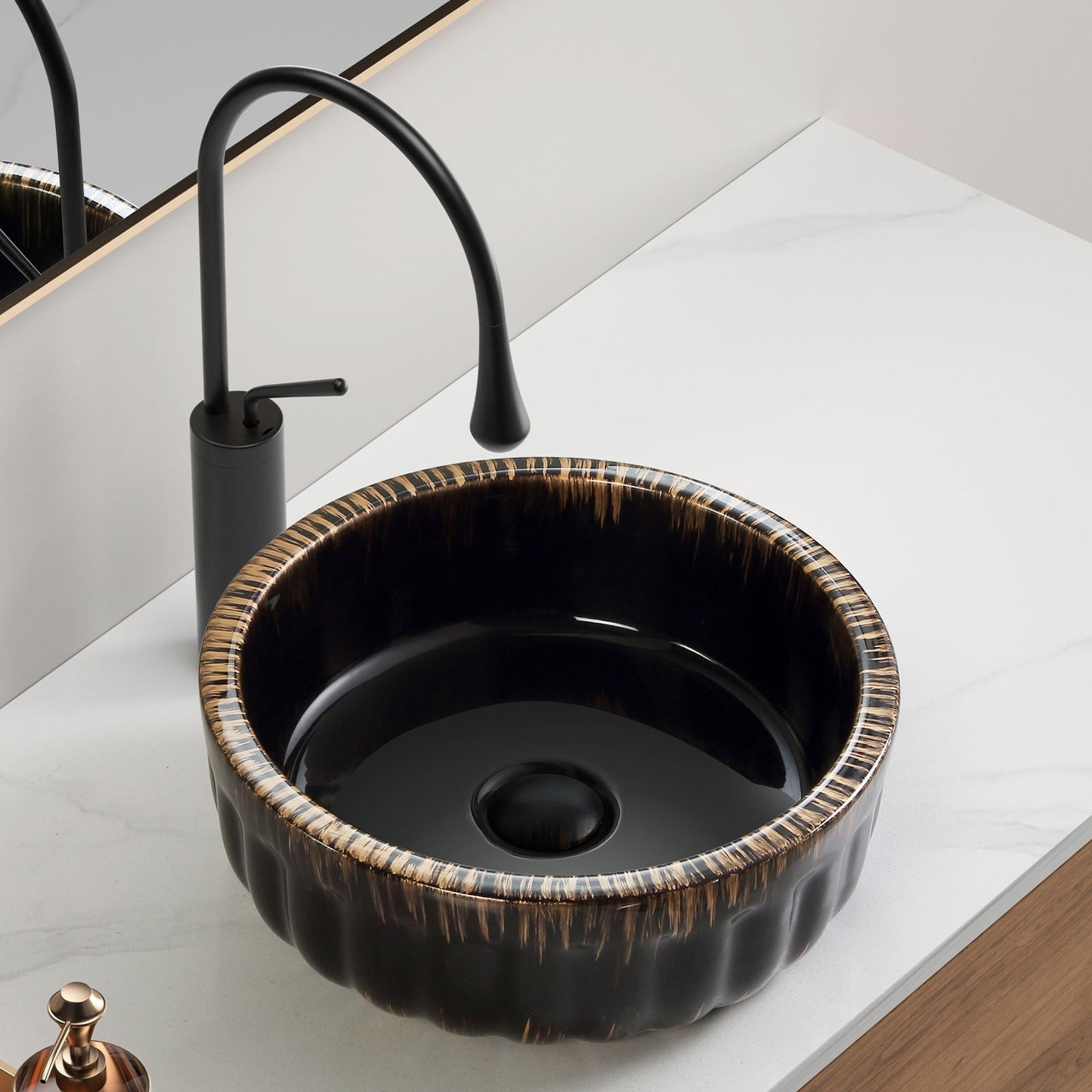 Vessel Sink, Above Counter Small Bowl - Black