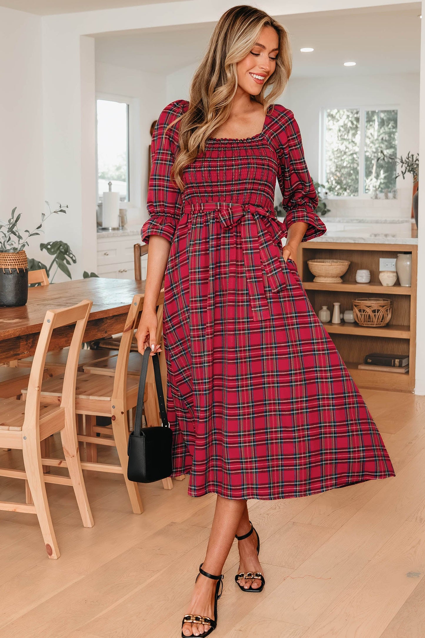 Jazmin Waist Flared Midi Dress